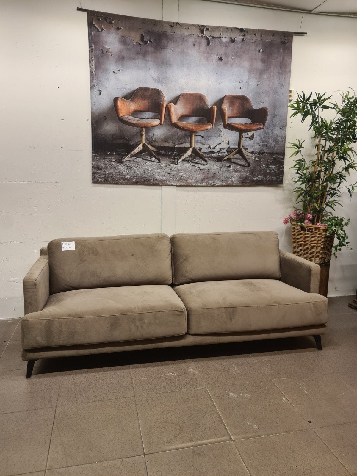 Nieuwe ruime 2zits bank adore velvet grijs taupe 225cm €350, Ophalen, ., Nieuw, Landelijk