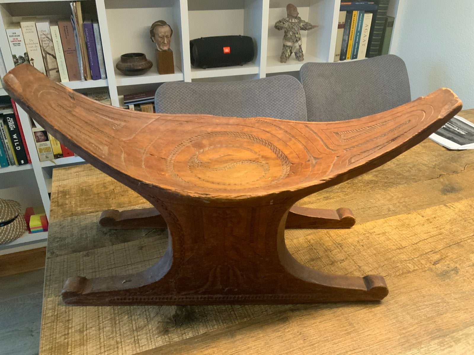 Houten hoofdkussen/neksteun, Hout, Bruin, Overige typen, Ophalen of Verzenden