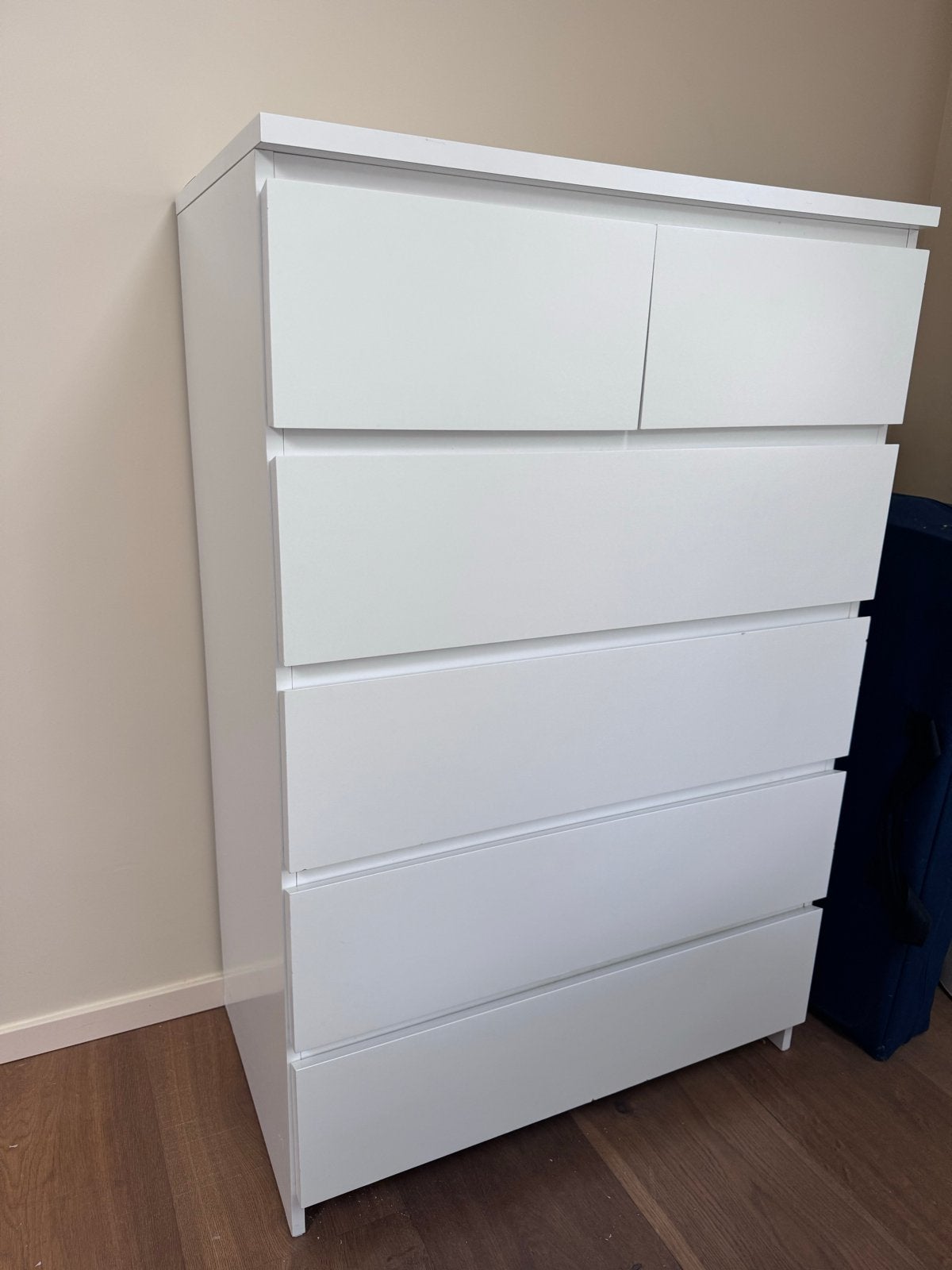 IKEA MALM ladekast - Wit met 6 laden, Ophalen, 5 laden of meer, 100 tot 150 cm, 50 tot 100 cm
