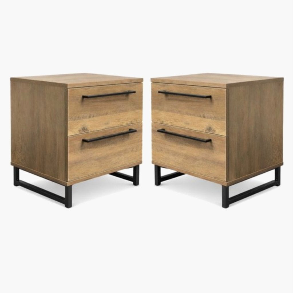 Nachtkastje set van 2 - Donker eiken - nieuw, Ophalen, Minder dan 45 cm, Nieuw, Minder dan 55 cm