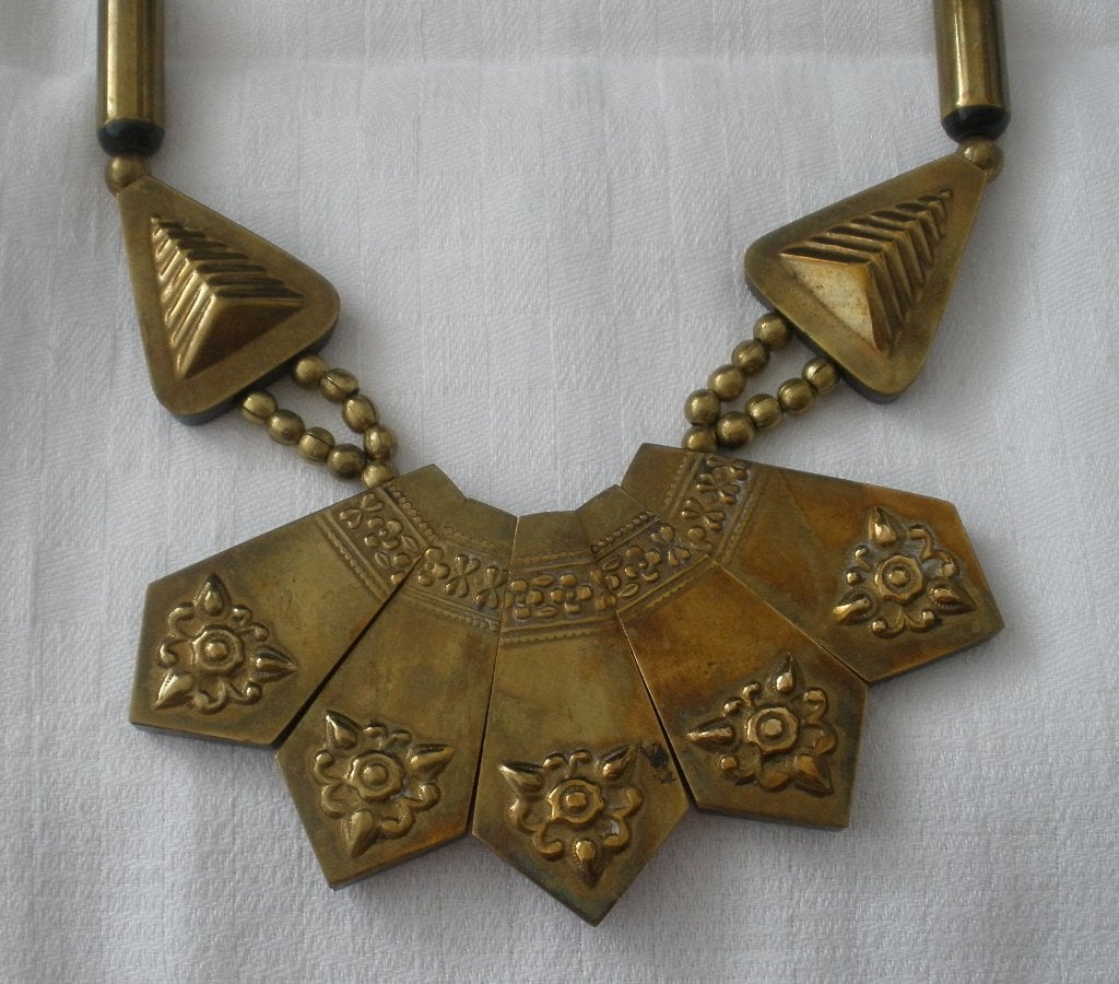 Vintage Art Deco Egyptische ??? ketting, Overige kleuren, Ophalen of Verzenden, Zo goed als nieuw, Overige materialen