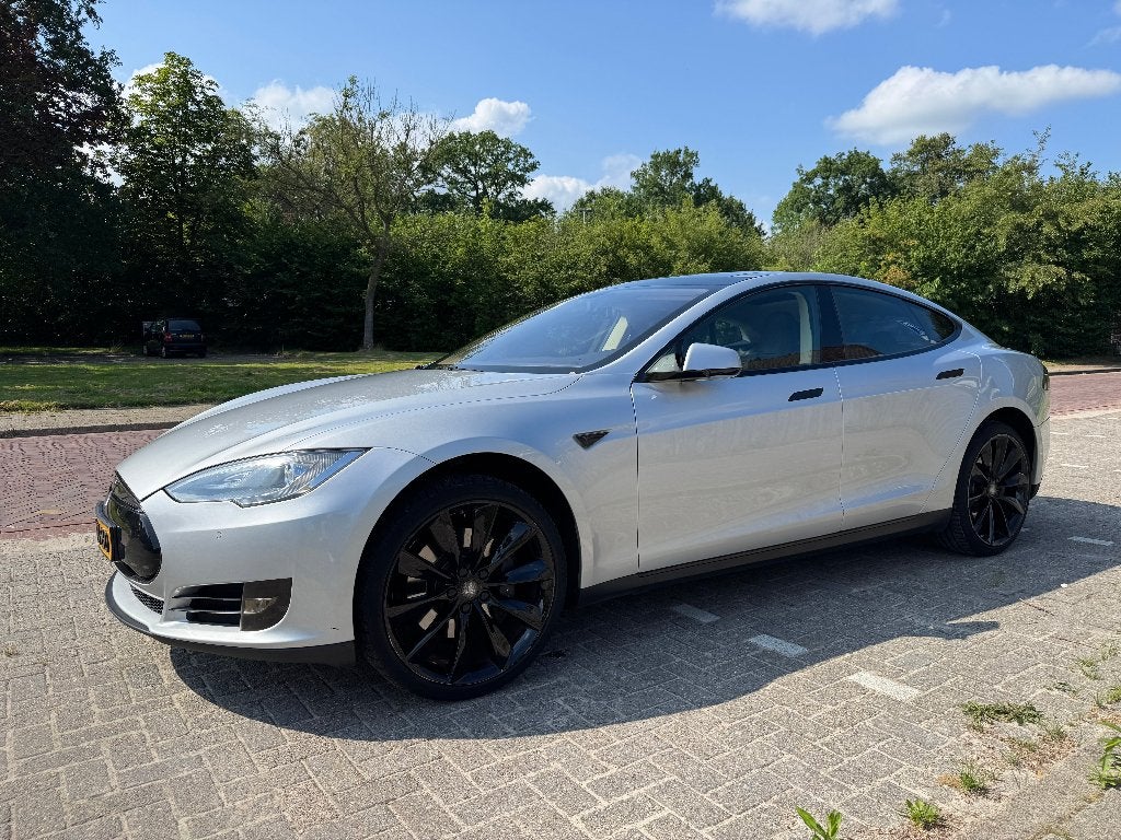 Tesla Model S 2013 Silver (levenslang gratis Superchargen), Auto's, Achterwielaandrijving, Zwart, 38 min, Model S