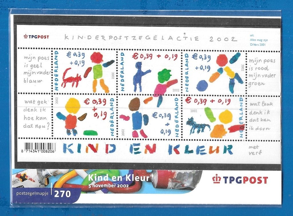 Postzegelmapje 270 - Kinderpostzegels 2002, Postzegels en Munten, Verzenden, Na 1940, Postfris