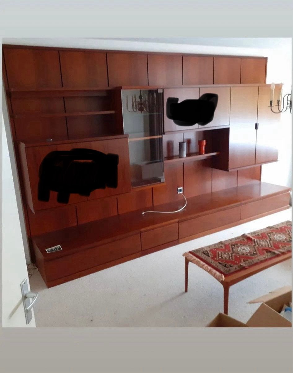 Hulsta pallisander wandkast, Huis en Inrichting, Ophalen, Gebruikt, 50 tot 75 cm, 200 cm of meer