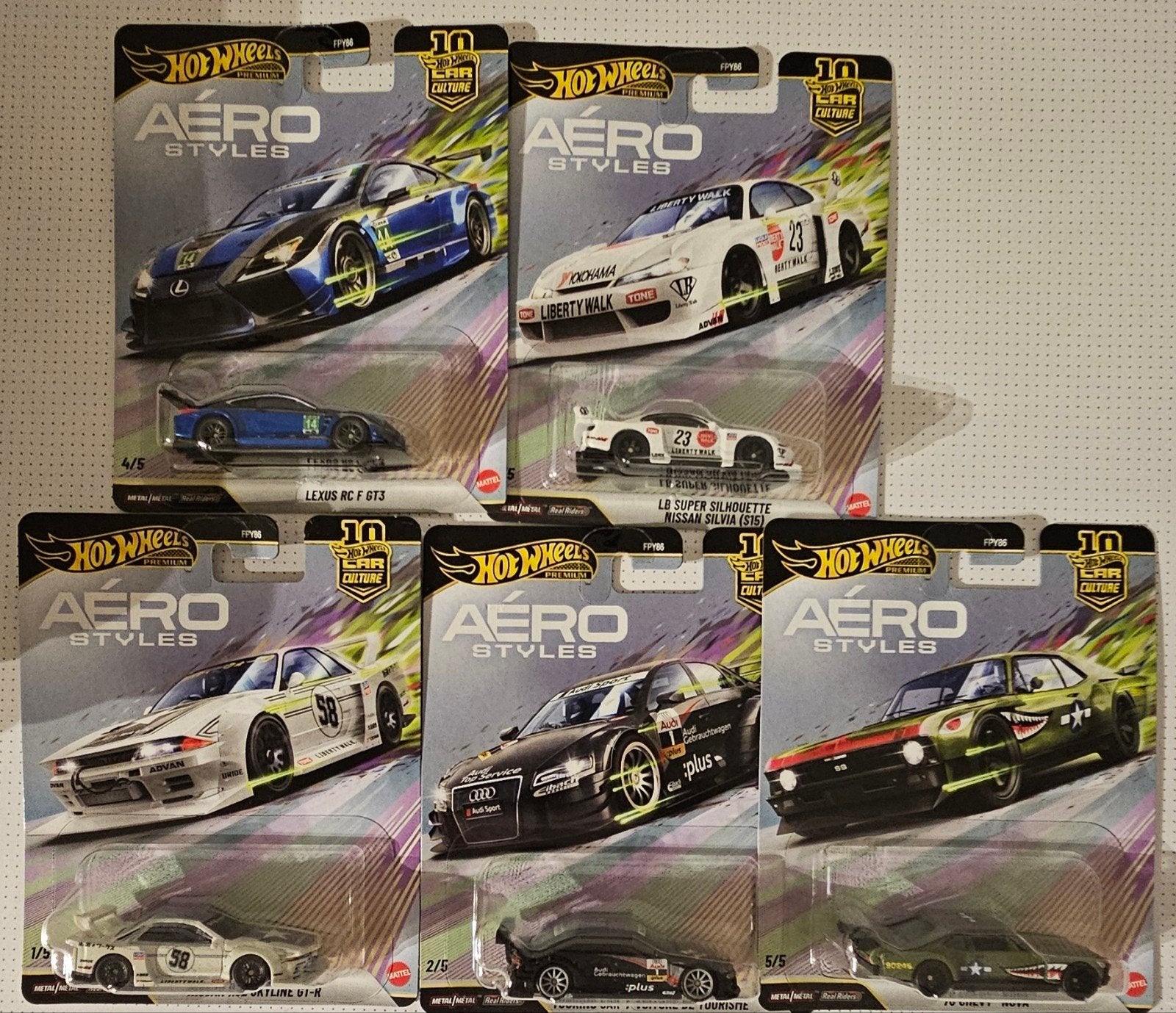 Hot Wheels Car Culture Aero Styles complete set, Ophalen of Verzenden, Nieuw, Auto