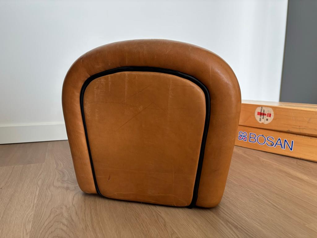 Vintage turnbok/gymnastiekbok(BOSAN) van leer en hout, Ophalen, Gebruikt