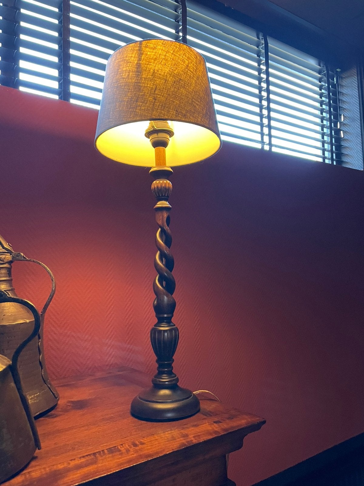 Schemerlamp, Ophalen, Zo goed als nieuw, Hout, Minder dan 50 cm