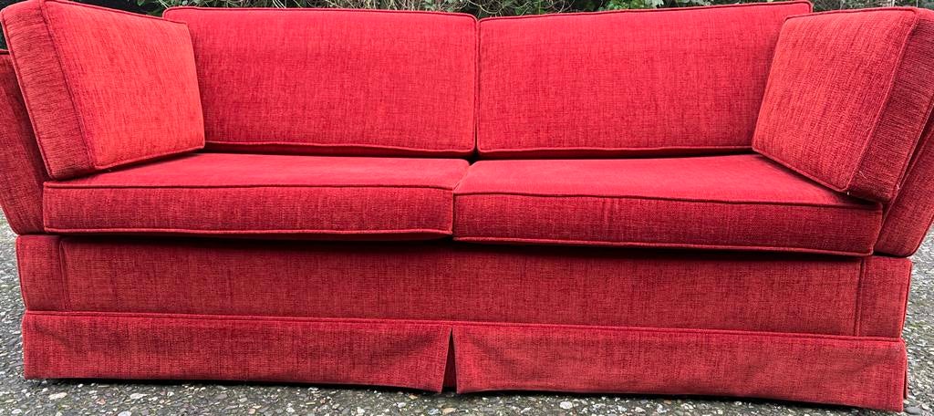 Rode kasteel bank, Huis en Inrichting, Ophalen, Gebruikt, Driepersoons, 75 tot 100 cm