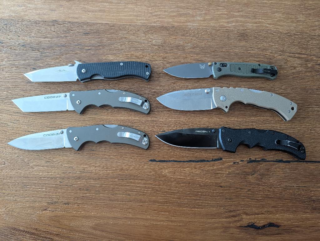 Lot van 6 zakmessen (Cold Steel, Benchmade, Emmerson), Ophalen of Verzenden, Zo goed als nieuw