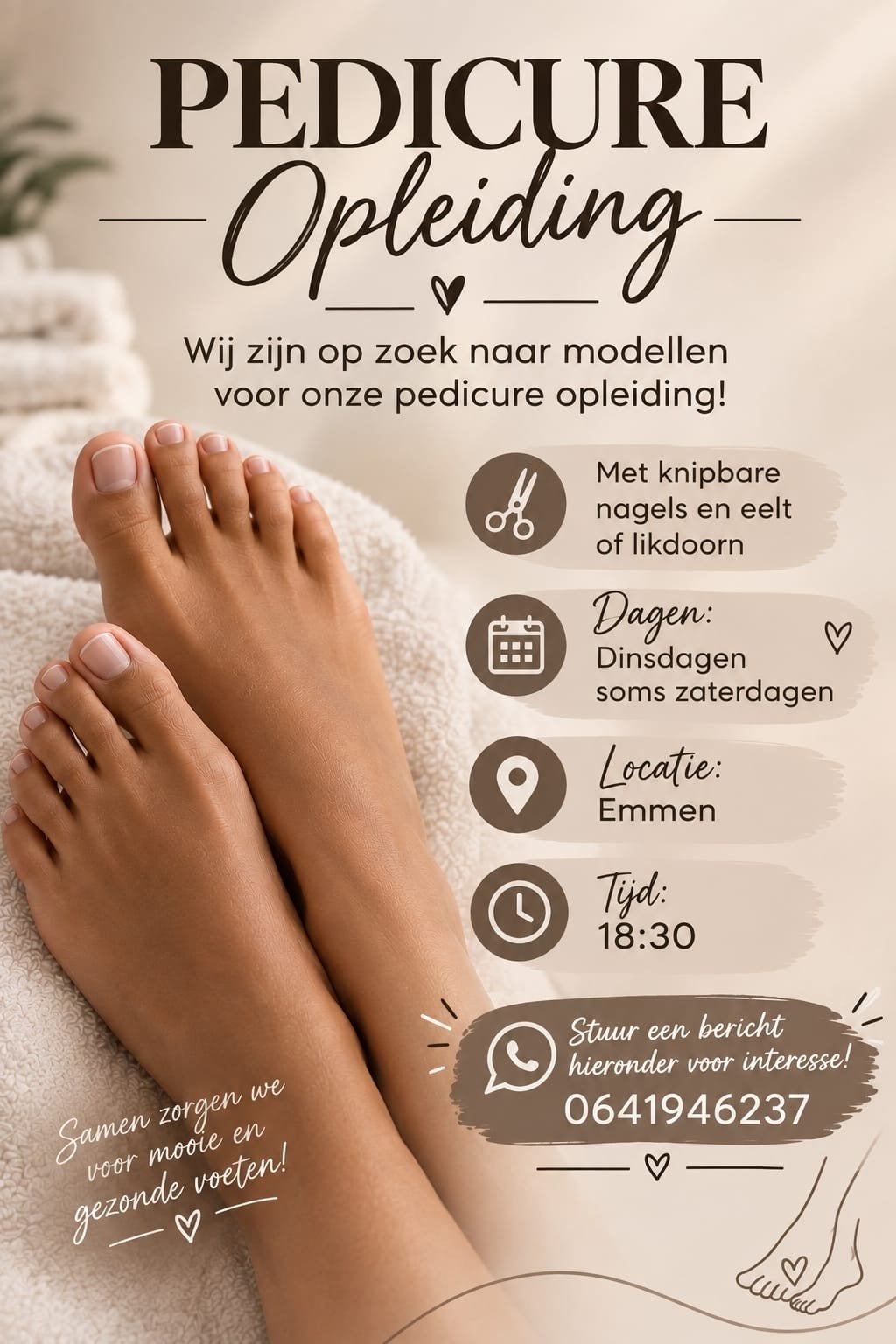 pedicure behandeling, Komt aan huis