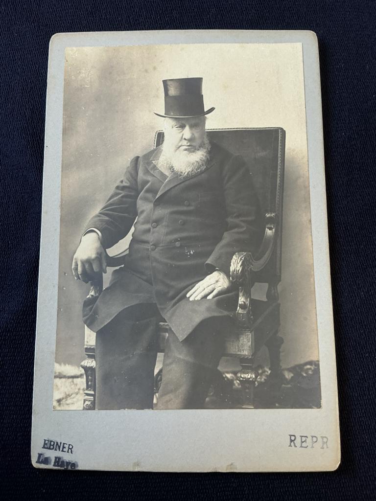 Kabinetfoto, PAUL KRUGER, FERDINAND ROBERT EBNER, DEN HAAG, Verzamelen, Foto's en Prenten, Verzenden, Voor 1940, Gebruikt, Foto