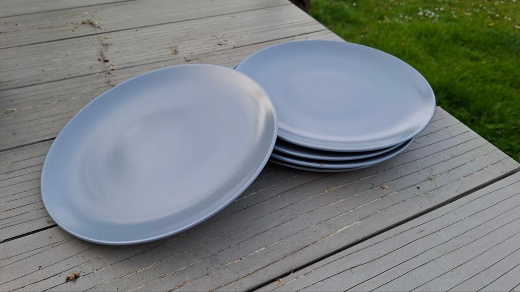 Set van 5 IKEA Dinera Dinerborden (26 cm) - Mat Grijs/Blauw, Ophalen of Verzenden, Aardewerk, Overige stijlen, Bord(en)