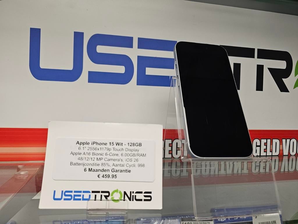 Apple Iphone 15 Wit 128 GB, 128 GB, IPhone 15, Wit, Ophalen of Verzenden