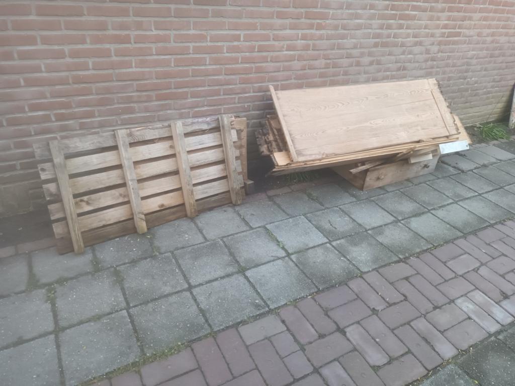 Gratis sloophout, Tuin en Terras, Minder dan 3 m³, Ophalen, Overige houtsoorten