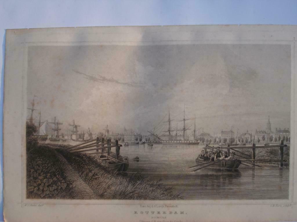 065 / Rotterdam   Boompjes   Staalgravure 1860, Ophalen of Verzenden