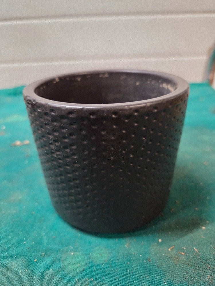 bloempot antraciet bewerkt, Ophalen of Verzenden, 'T Olde Gre-j, Info@toldegrej.nl, Endepoelstraat 20f Didam