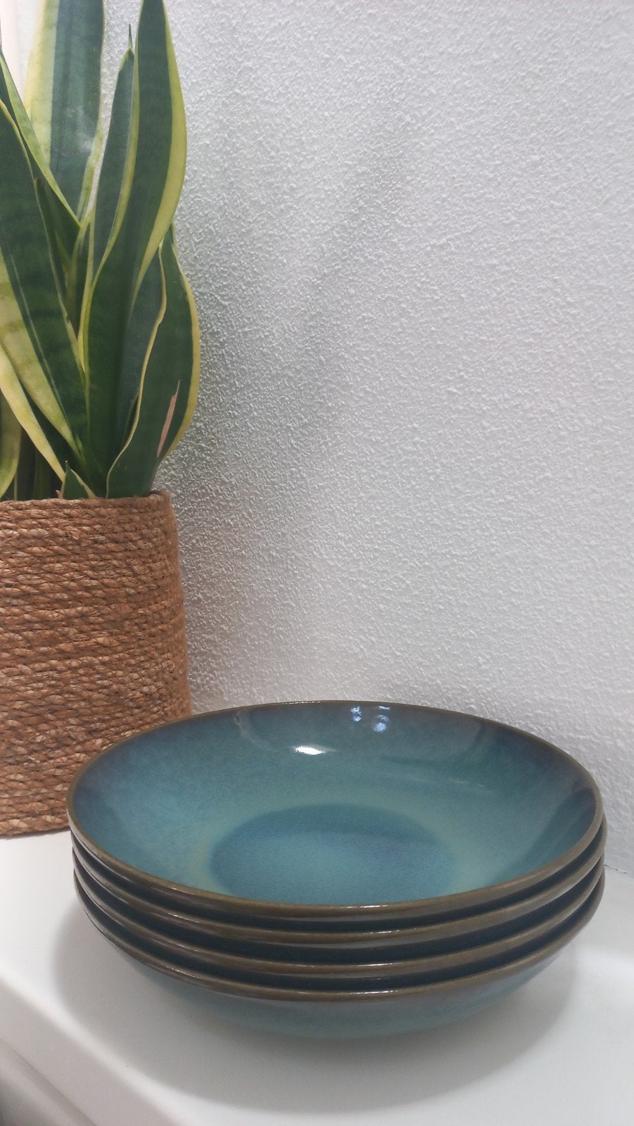 Ikea Gladelig diep bord blauw 4x, Ophalen, Overige stijlen, Bord(en)