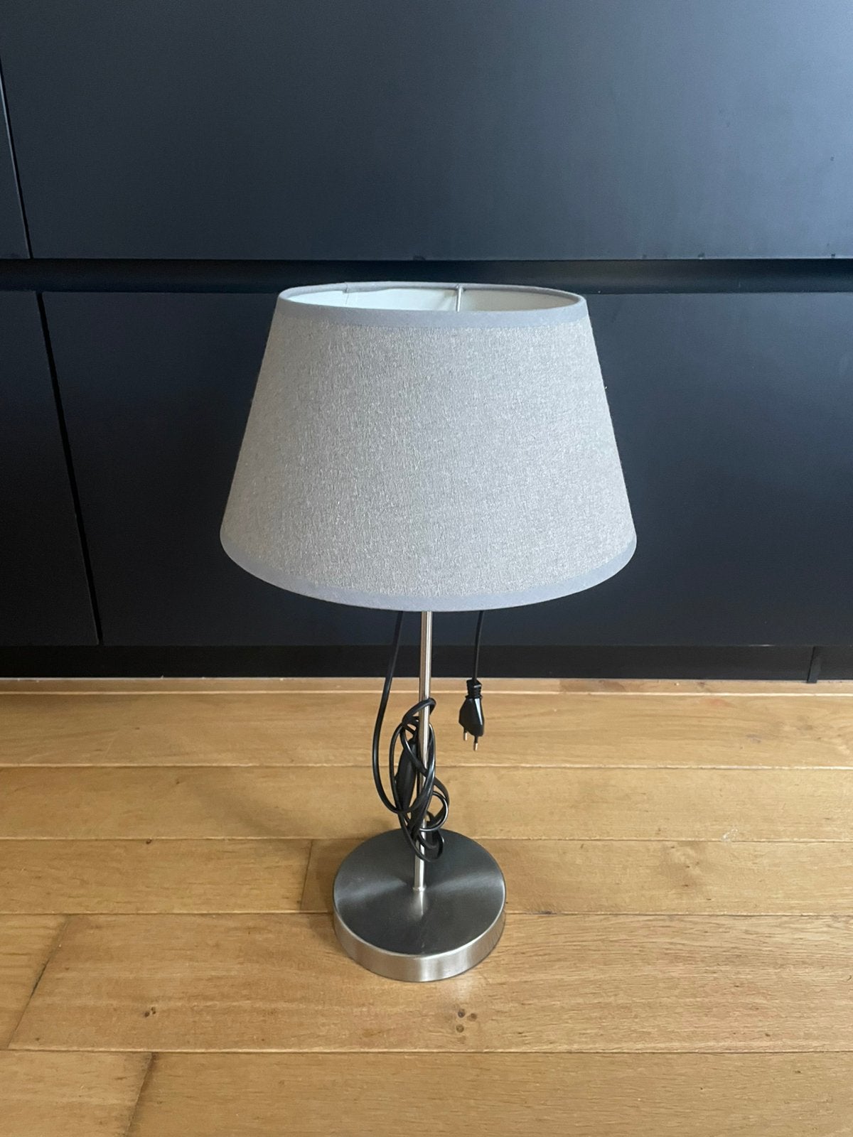 Mooie schemerlamp taupe/grijskleurig, Ophalen of Verzenden, Zo goed als nieuw, Schemerlamp