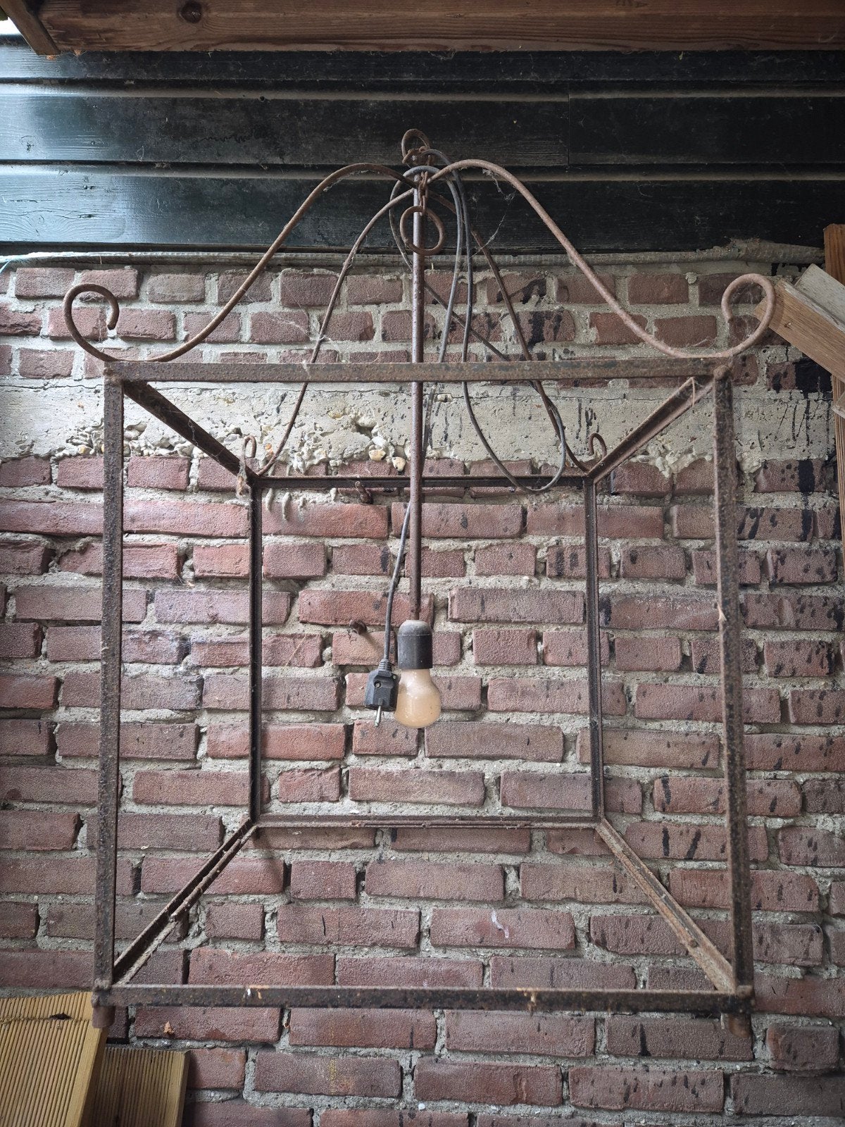 Antieke smeedijzeren lantaarn/lamp - Rustiek decor, Ophalen