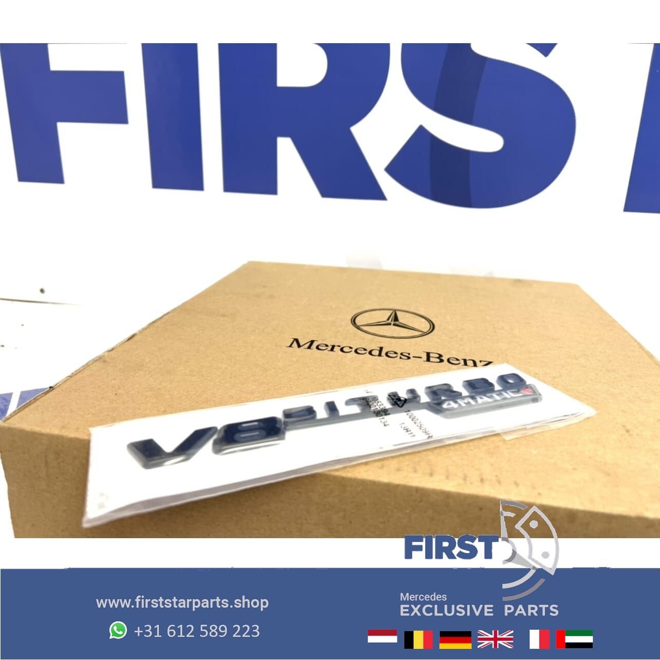 V8 BITURBO 4MATIC+ zijscherm EMBLEEM LOGO SET BADGE Mercedes, Auto-onderdelen, Gebruikt, -, Ophalen of Verzenden, -