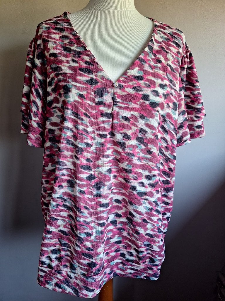 Nieuwe stretch top print van FSYVL, maat XL, Kleding | Dames, Maat 46/48 (XL) of groter, Nieuw, Ophalen of Verzenden, Korte mouw