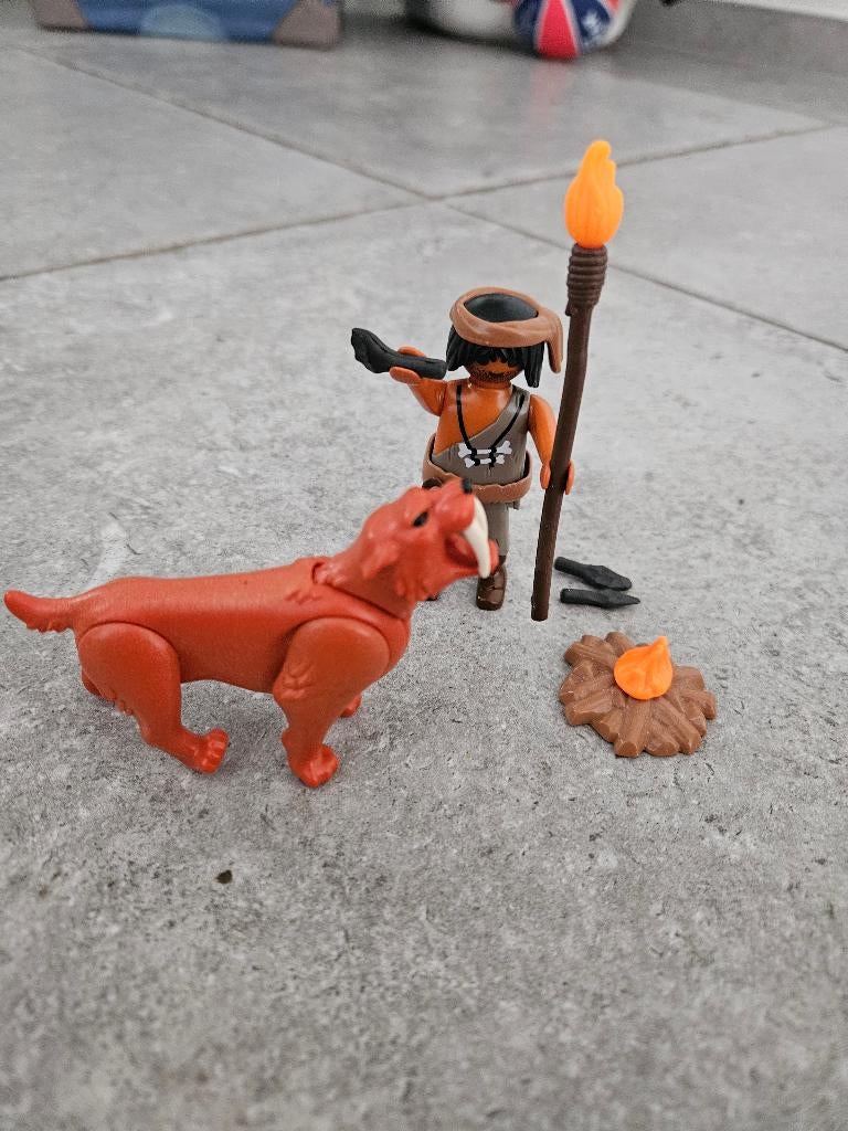 Playmobil Neanderthaler met sabeltandtijger 9442, Ophalen of Verzenden, Zo goed als nieuw, Complete set