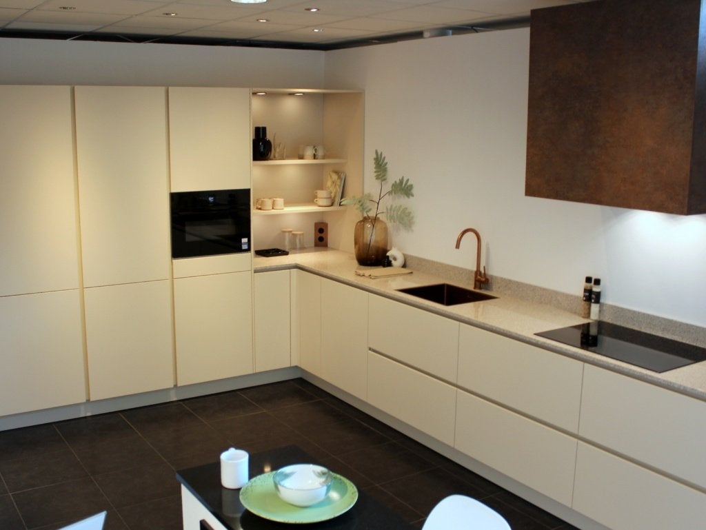 HU6 Häcker greeploze designkeuken met composiet, Huis en Inrichting, Ophalen, Info@)haecker-kuechen.de, Nieuw, Dubbelwandige keuken