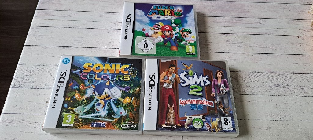 Super Mario 64 DS , De Sims 2 DS , Sonic Colours DS !!!, Gebruikt, 1 speler, Vanaf 3 jaar, Ophalen