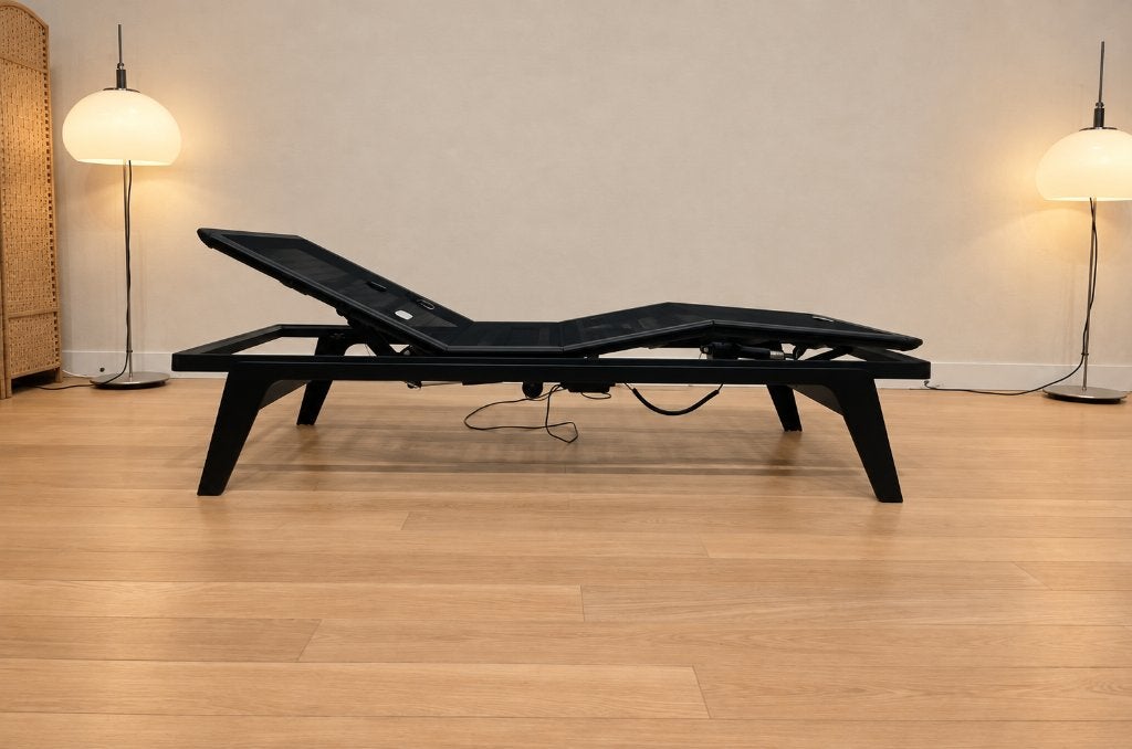 NIEUWSTAAT Auping Elektrisch Bed Zwart | NP €4.180, Verstelbaar, 90 cm, Eenpersoons, Zwart