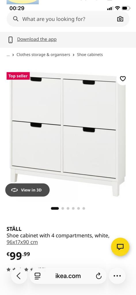 Schoenen kast Ikea Ställ nieuw in doos, Ophalen, Zo goed als nieuw