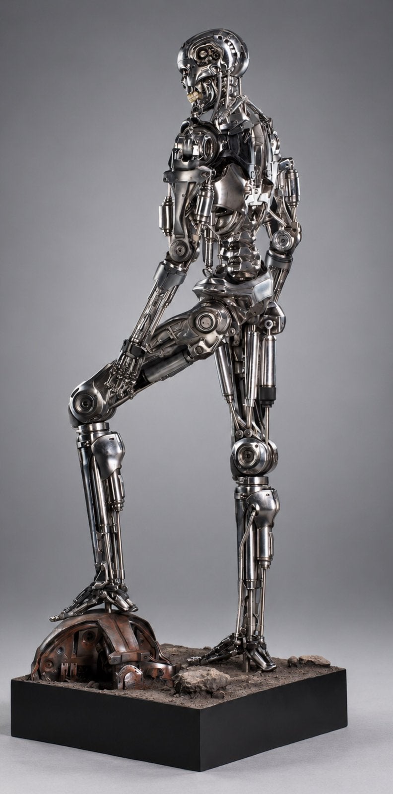 “UNIEK 1/1 Terminator Genisys T-800 198 cm Volledig RVS 1:1, Ophalen