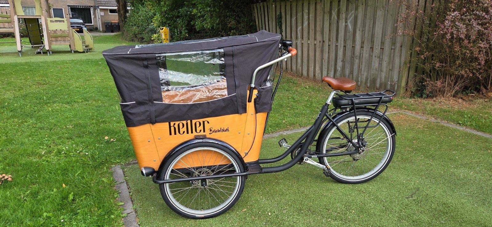 elektrische bakfiets van keiler met huif, Fietsen en Brommers, 4 kinderen of meer, Gebruikt, Huif, Ophalen