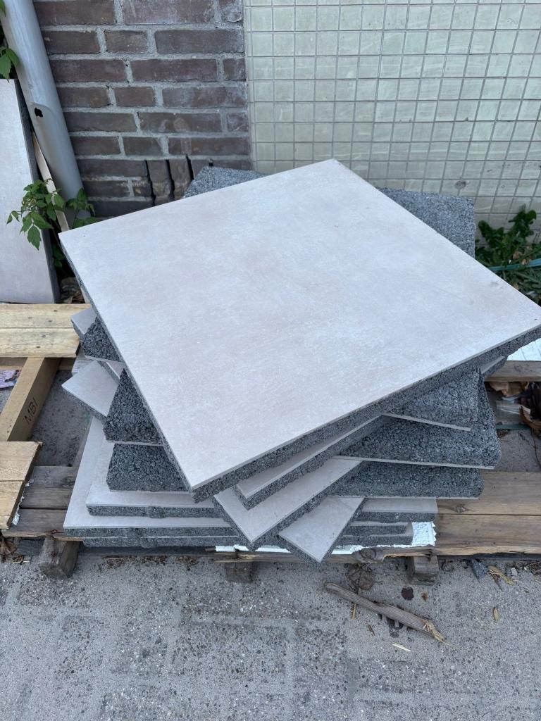 Keramische tegel op beton (60x60x4) - Pavera van de Vliert, Tuin en Terras, Tegels en Klinkers, Ophalen, Keramiek, Nieuw, 5 tot 10 m²