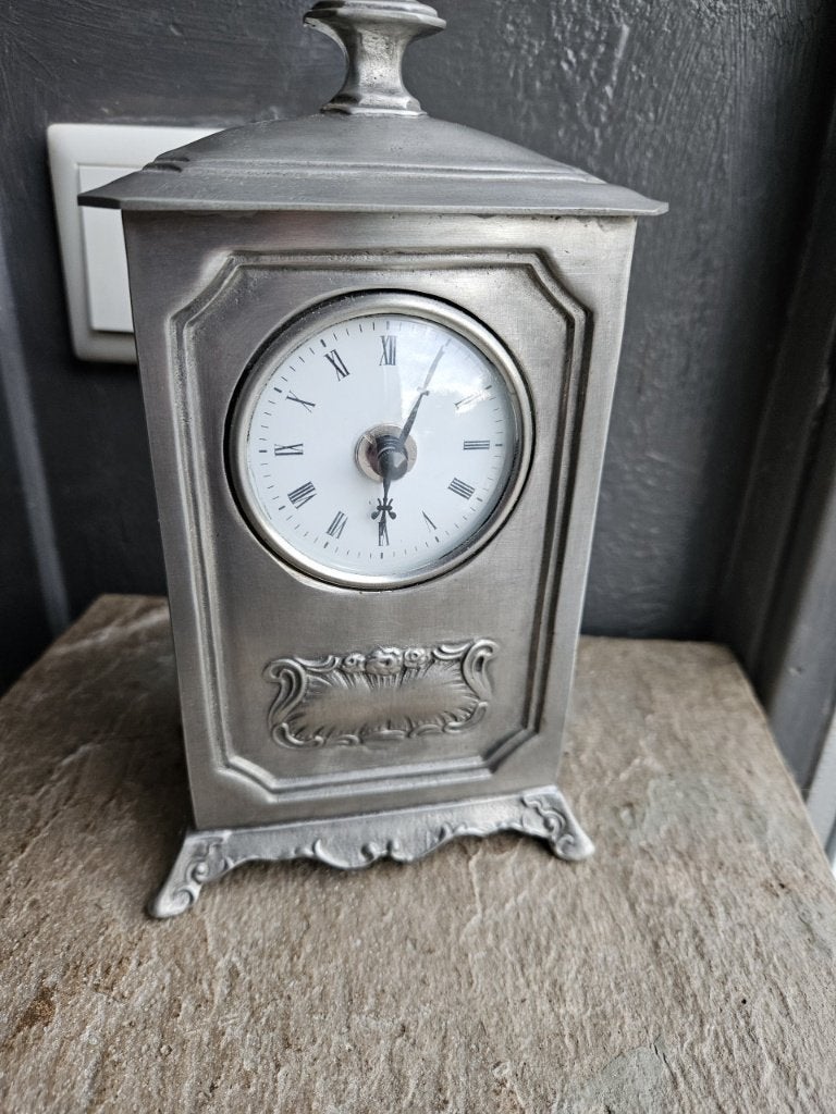 Mooie vintage tinnen tafelklok, Royal Selangor, junghans, Antiek en Kunst, Ophalen of Verzenden
