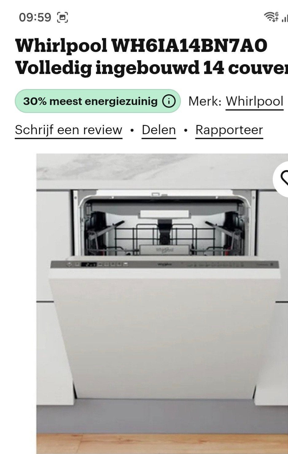whirlpool inbouw vaatwasser ikea, Ophalen, Gebruikt, Inbouw, Minder dan 85 cm