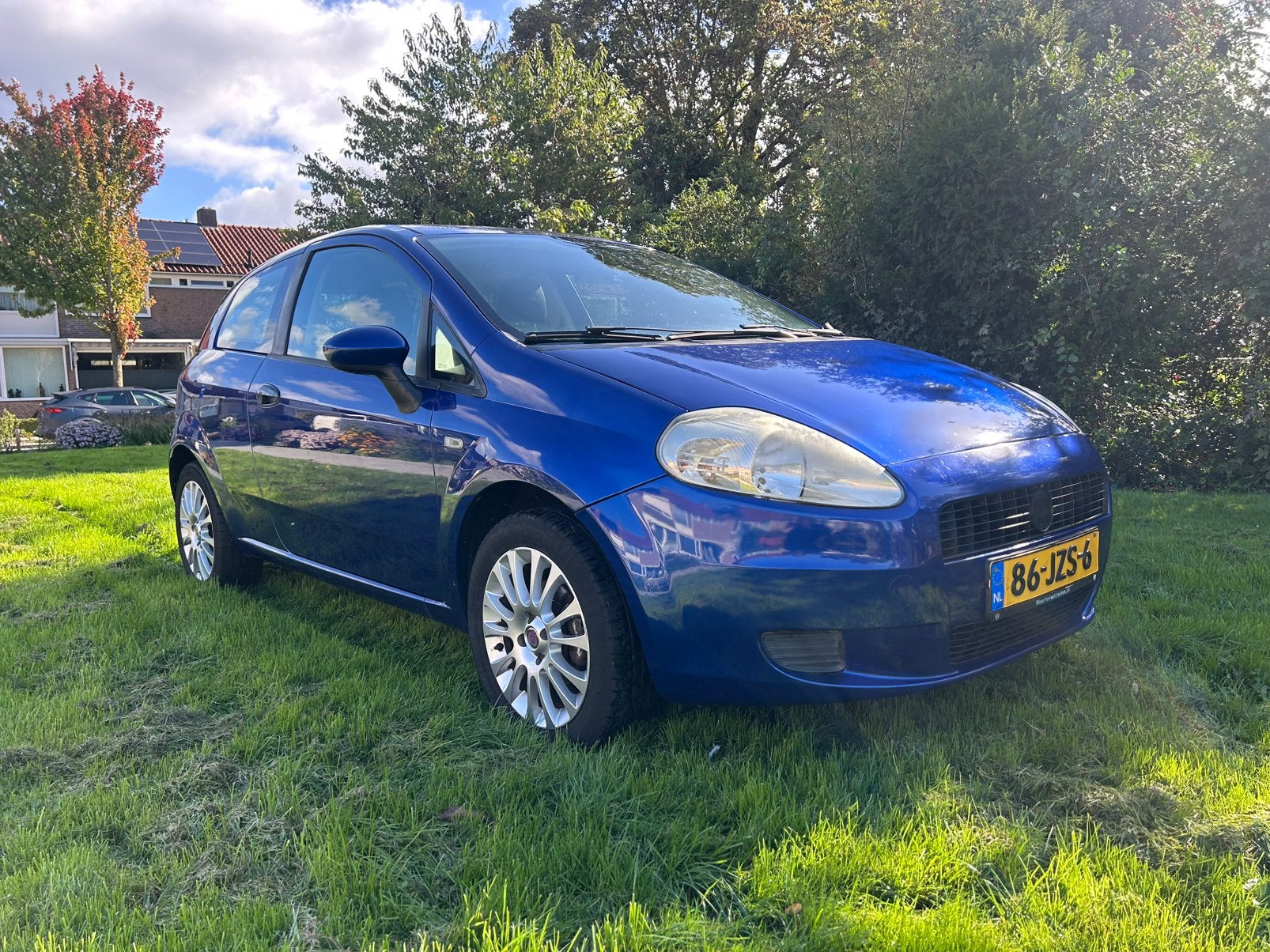Fiat Punto 1.2 3DR 2009 Blauw, Auto's, 40 €/maand, 1242 cc, 4 cilinders, Origineel Nederlands