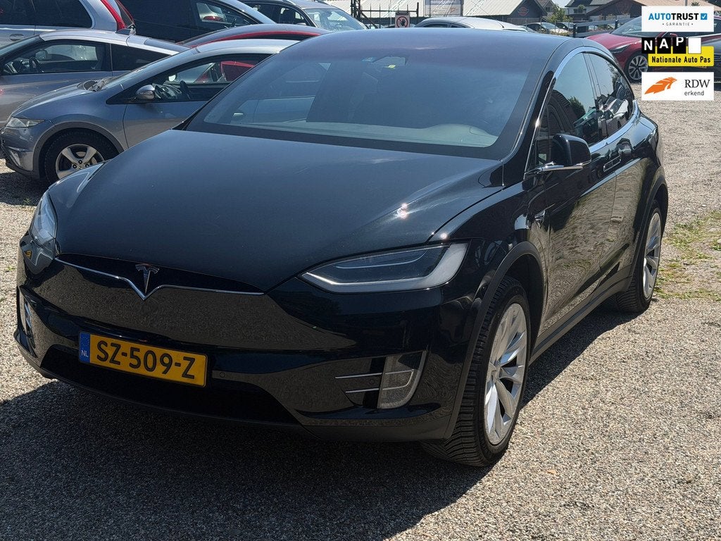 Tesla Model X 100D 7p Dealer Onderhouden Tesla Fabrieksgaran, Auto's, Tesla, Gebruikt, 7 stoelen, Zwart, Vierwielaandrijving