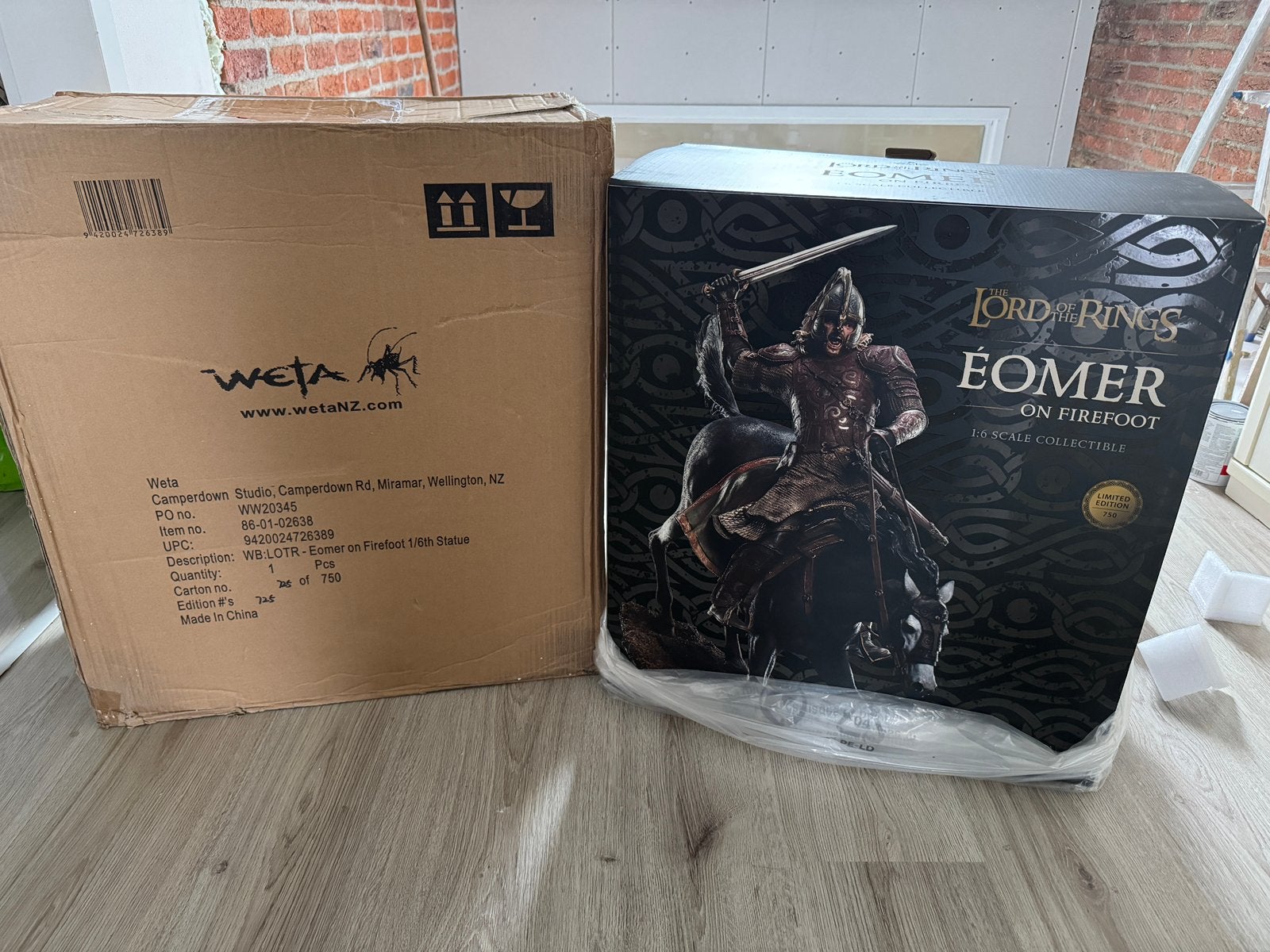 Weta Eomer op Firefoot statue Lord of the Rings, Verzamelen, Lord of the Rings, Ophalen of Verzenden, Nieuw, Beeldje of Buste