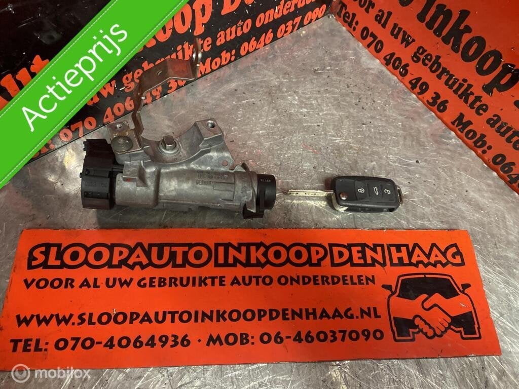 VW Polo Seat Skoda ('09-14) Contactslot + Sleutel 6R0905851D, Auto-onderdelen, Klein materiaal, Volkswagen, Gebruikt, Ophalen of Verzenden