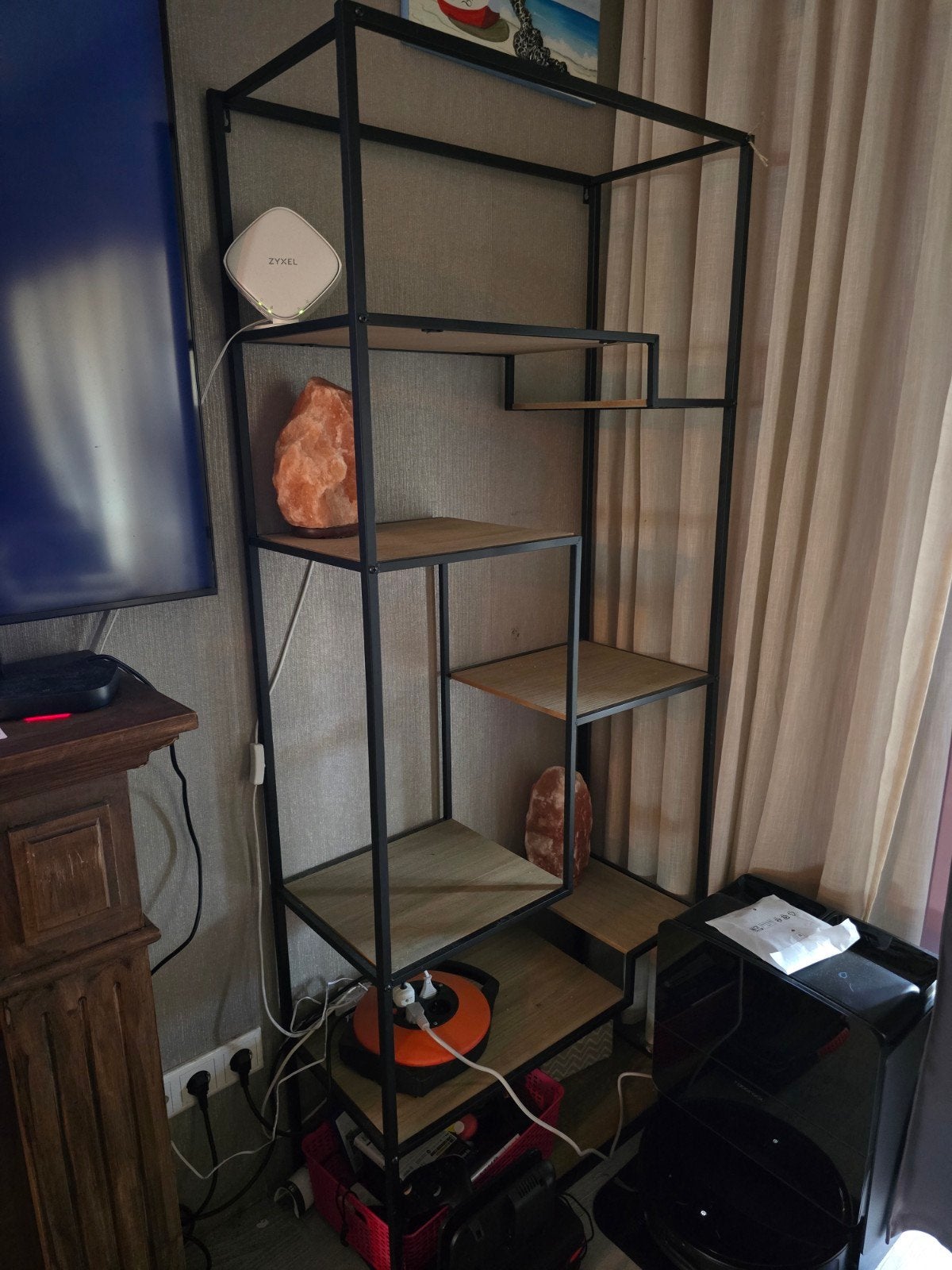 Boekenkast/Open Kast met Metalen Frame, Huis en Inrichting, Overige houtsoorten, Met plank(en), Gebruikt, 200 cm of meer