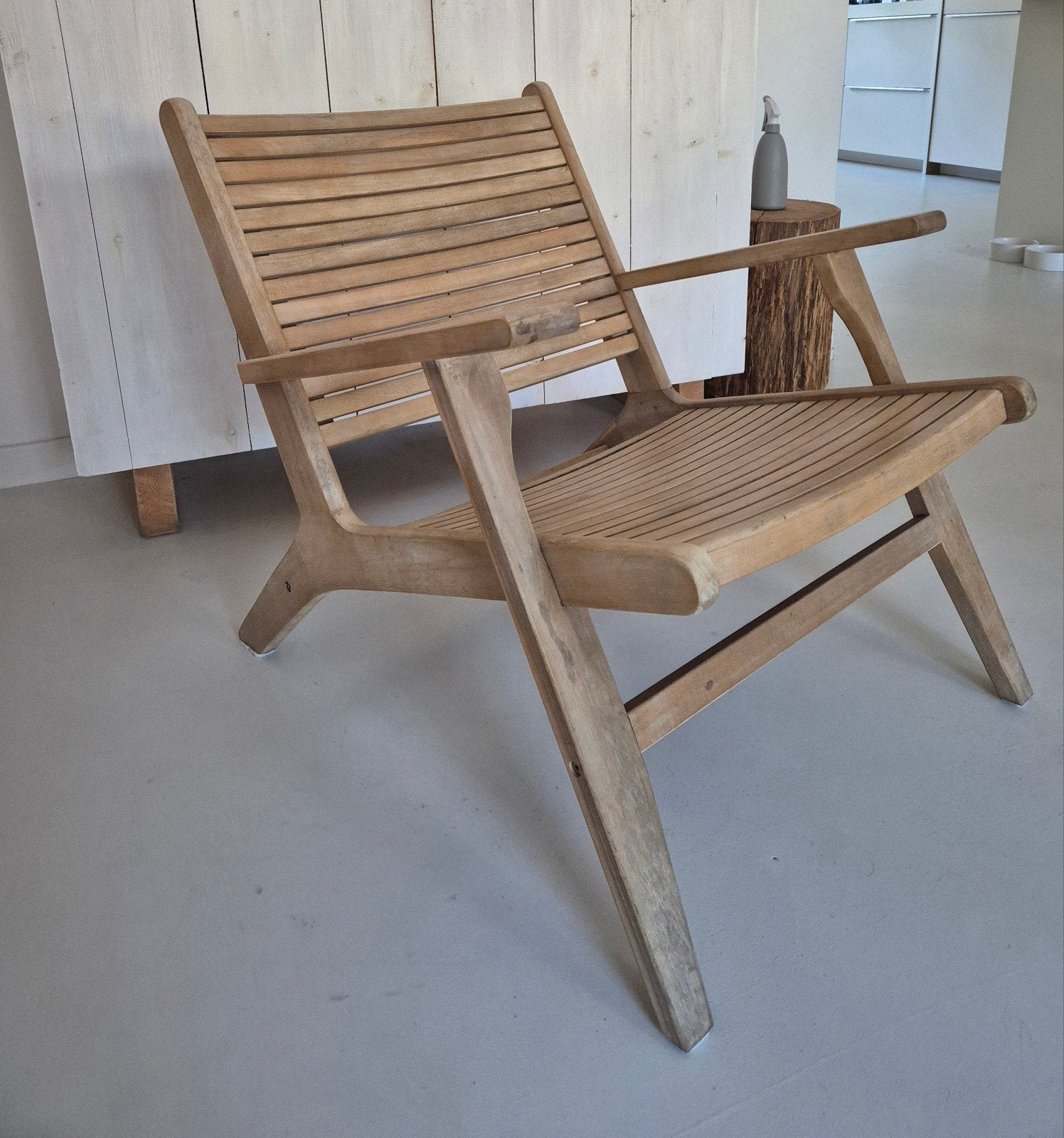 Loungestoel hout tuinstoel, Ophalen, Hout