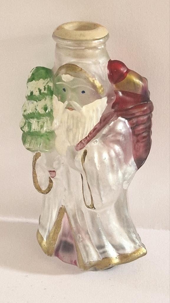 Antiek glazen kerstkandelaartje, Antiek en Kunst, Ophalen of Verzenden