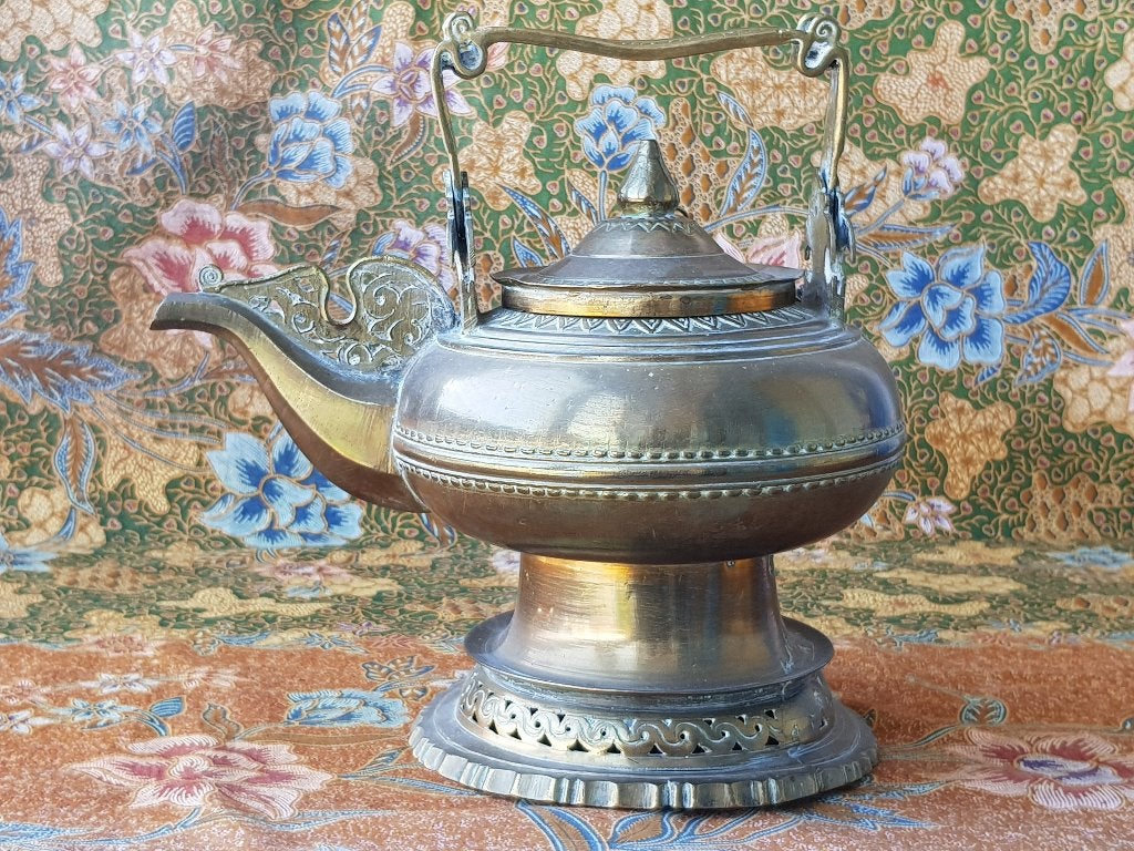 Mooie zware antieke Oosterse theepot van koper 25,5 cm., Antiek en Kunst, Antiek | Koper en Brons, Ophalen of Verzenden, Koper