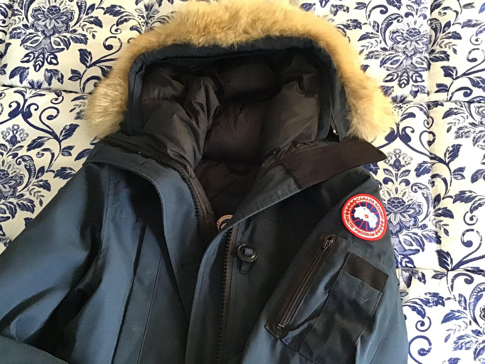 Canada Goose parka, Ophalen of Verzenden, Zo goed als nieuw, Maat 38/40 (M), Blauw