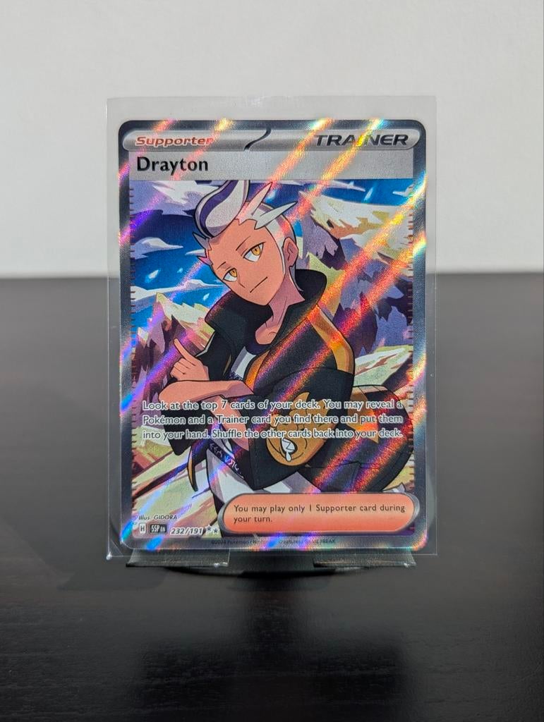 Drayton (SSP 232) Surging Sparks Pokémon Kaart, Ophalen of Verzenden, Zo goed als nieuw, Losse kaart, Foil