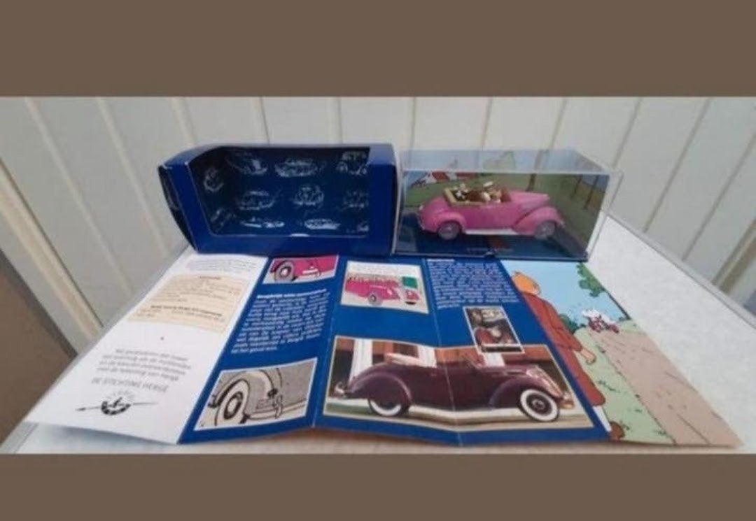 kuifje ford club v8 1937 ovp & certificaat leuk verzamelitem, Ophalen, Kuifje, Zo goed als nieuw, Beeldje of Figuurtje