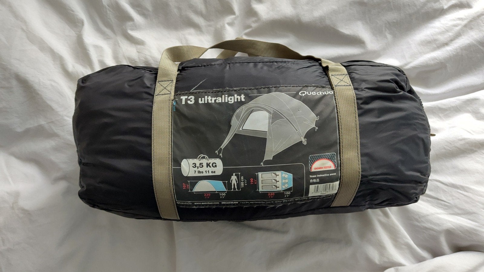 T3 ultralight quechua decathlon tent, Ophalen of Verzenden, Zo goed als nieuw, Tot en met 3