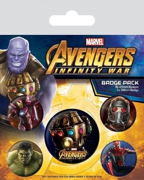 5 Avengers Buttons / Badges - Marvel, Versiering, Verjaardag, Nieuw, Ophalen of Verzenden