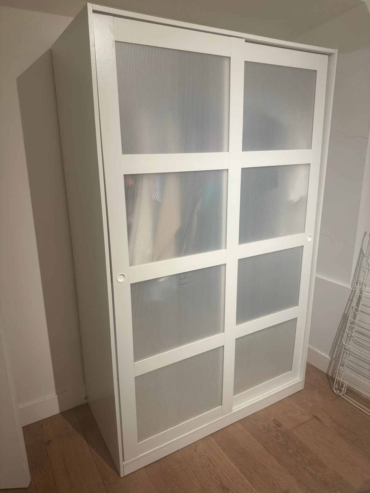 Witte IKEA kast met schuifdeuren, Ophalen, Gebruikt, 100 tot 150 cm, 150 tot 200 cm