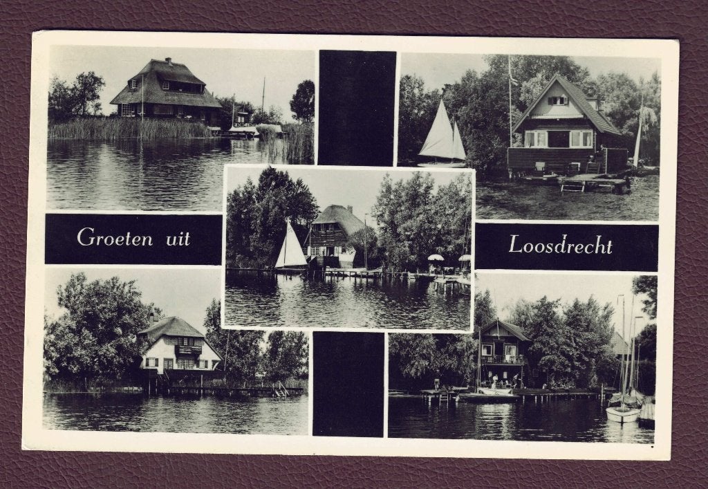 Loosdrecht - Groeten uit.... 5-luik - 1951 (pst. Hilversum), Ophalen of Verzenden, 1940 tot 1960, Gelopen, Noord-Holland